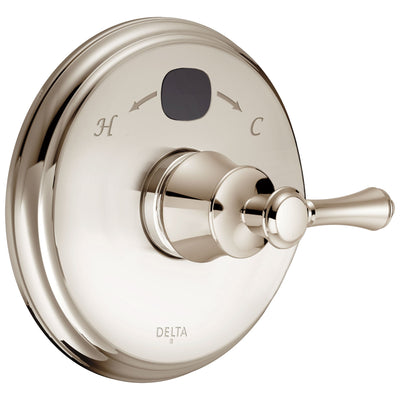 Delta Polished Nickel Cassidy 14 Series Digital Display Temp2O Shower Valve Control COMPLETE with Single Lever Handle and Rough-in Valve with Stops D1684V