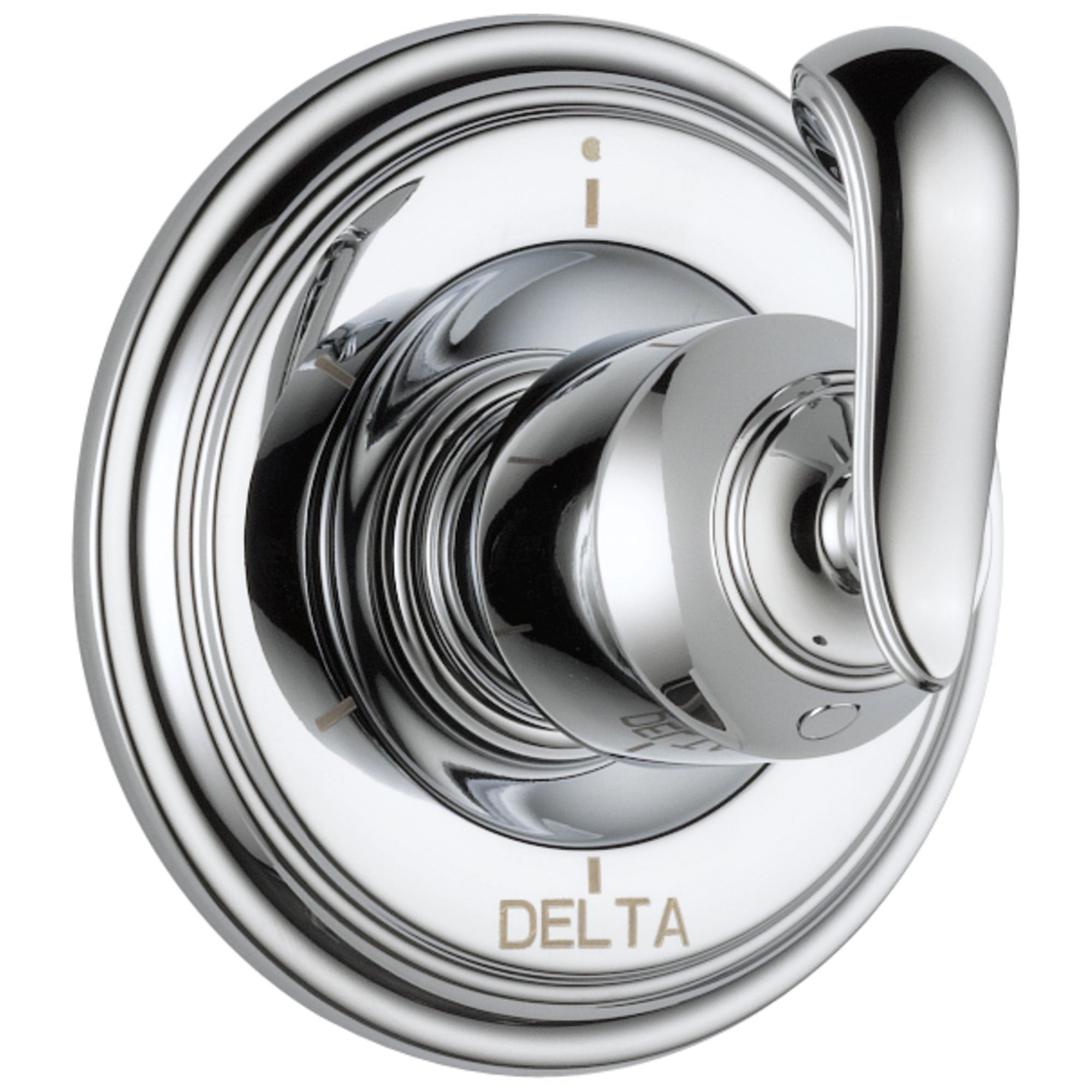 Delta Cassidy Collection Chrome Finish 6-Setting 3-Port Shower Diverter INCLUDES Single French Curve Lever Handle and Rough-in Valve D1694V