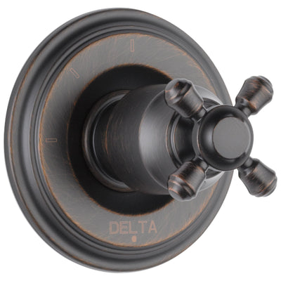 Delta Cassidy Collection Venetian Bronze Finish 3-Setting 2-Port Shower Diverter INCLUDES Single Cross Handle and Rough-in Valve D1699V