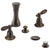 Delta Venetian Bronze Finish Victorian 4 Hole 6" or 8" Installation Bathroom Bidet Faucet with Metal Pop-up COMPLETE ITEM Includes Two Lever Handles D1714V