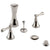 Delta Polished Nickel Finish Cassidy Collection 4 Hole 6" or 8" Installation Bathroom Bidet Faucet with Metal Pop-up Includes Two Lever Handles D1741V