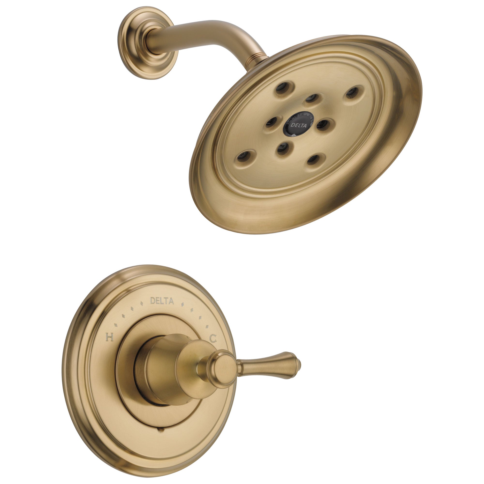 Delta Cassidy Collection Champagne Bronze Monitor 14 Watersense Shower only Faucet INCLUDES Single Lever Handle and Rough-in Valve without Stops D1839V