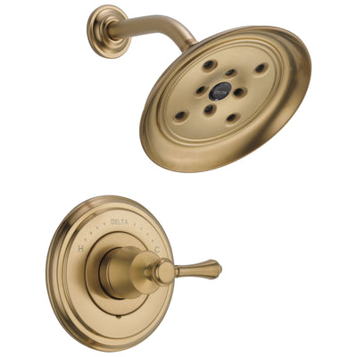 Delta Cassidy Collection Champagne Bronze Monitor 14 Watersense Shower only Faucet INCLUDES Single Lever Handle and Rough-in Valve with Stops D1842V