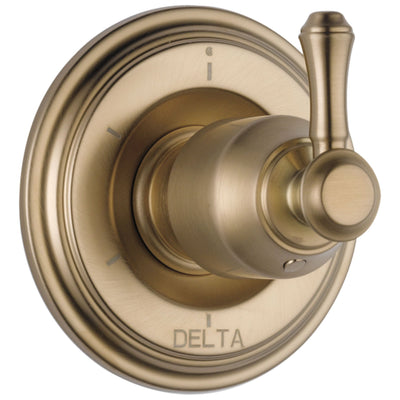 Delta Cassidy Collection Champagne Bronze Finish 6-Setting 3-Port Shower Diverter INCLUDES Lever Handle and Rough-in Valve D1892V