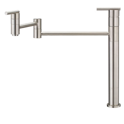 Danze Parma Stainless Steel Finish Deck Mount Modern Pot Filler Faucet