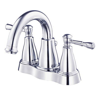 Danze Eastham Chrome Wavy Handle 4" Centerset Bathroom Faucet with Pop-up Drain