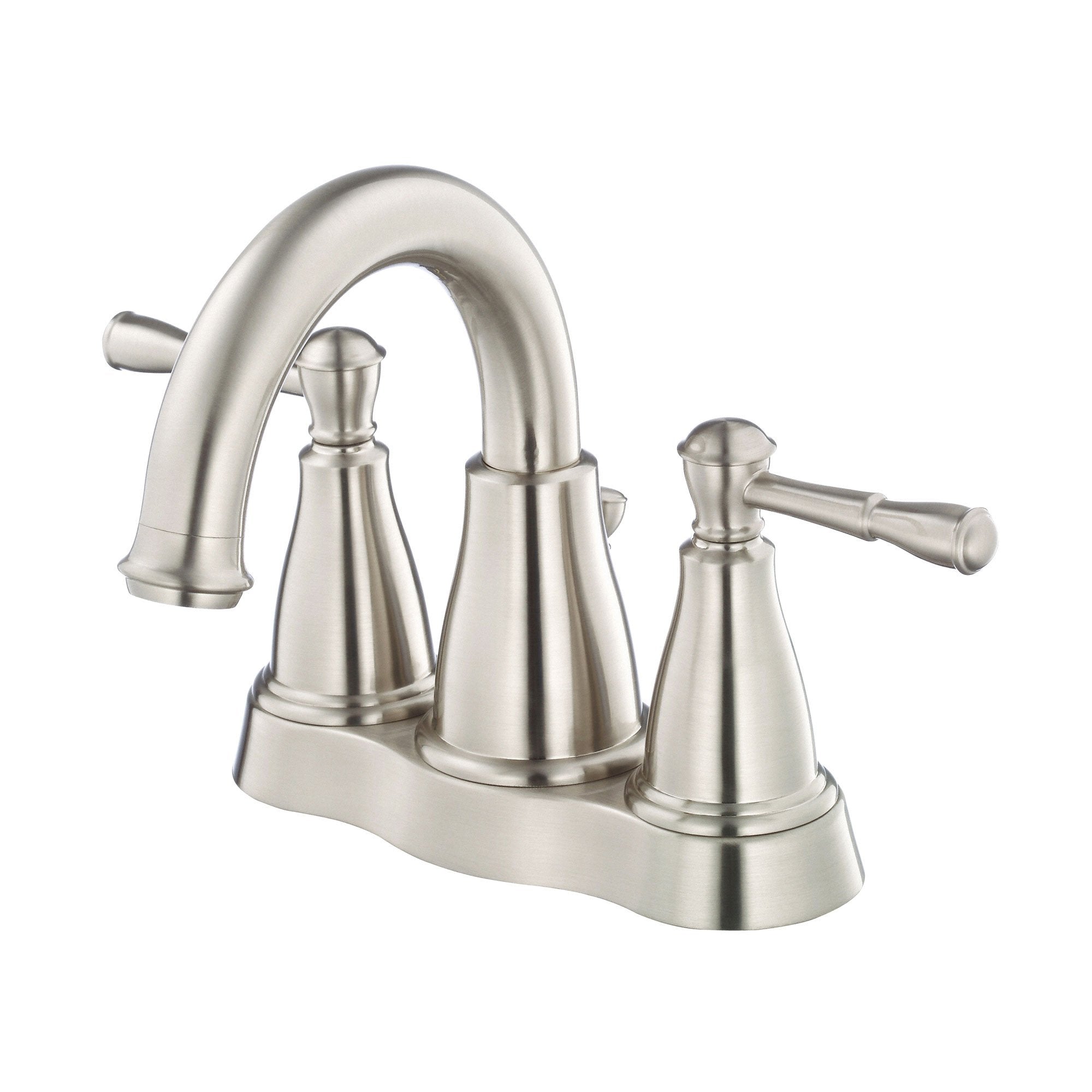 Danze Eastham Brushed Nickel Wavy Handle Centerset Bathroom Faucet w Drain