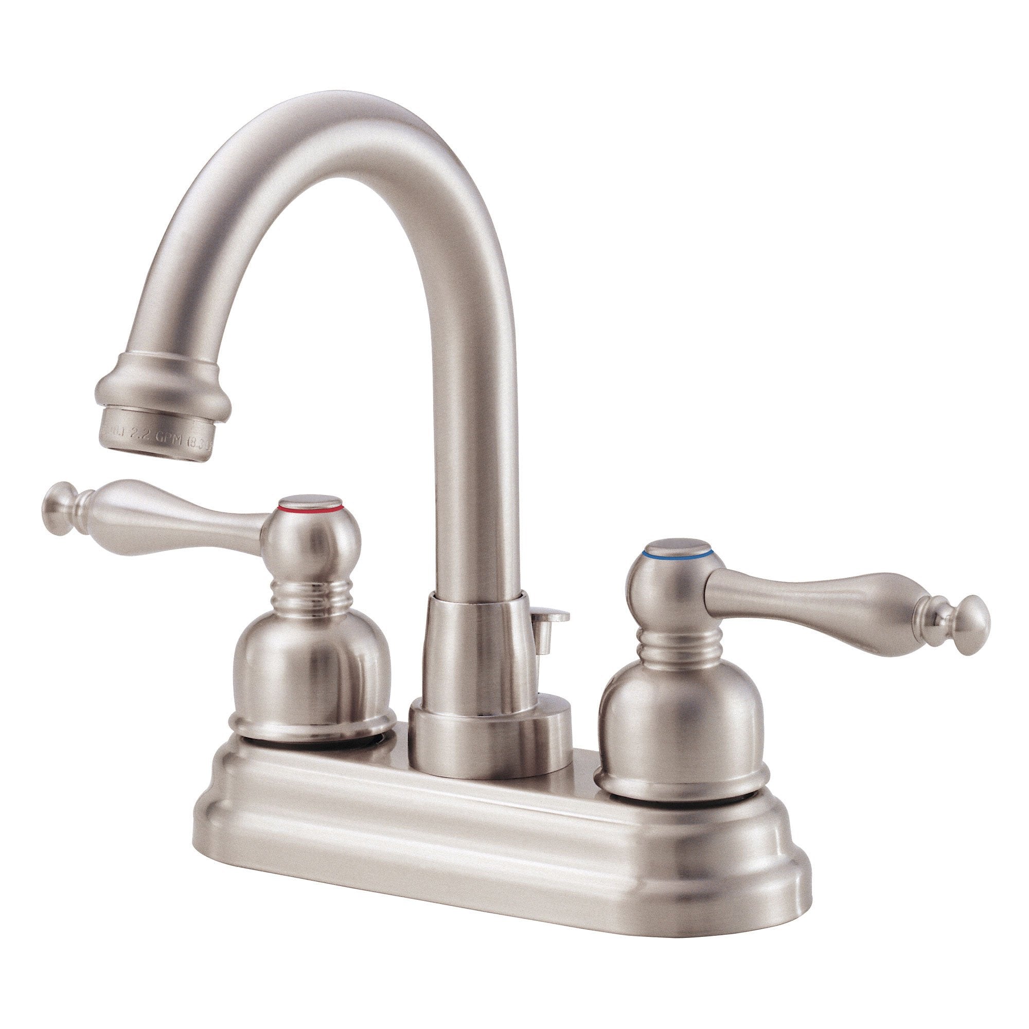 Danze Sheridan Brushed Nickel 2 Handle 4" Centerset Bathroom Faucet w/ Drain