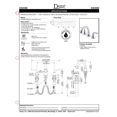 Danze Bannockburn Oil Rubbed Bronze Two Handle Mini Widespread Bathroom Faucet