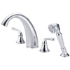 Danze Bannockburn Chrome Widespread Roman Tub Filler Faucet with Hand Shower INCLUDES Rough-in Valve