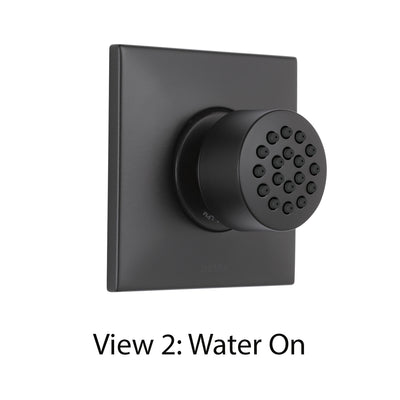 Delta Modern Matte Black Finish HydraChoice Wall Mount Body Spray Includes Valve, Square Trim, and Full Body Spray Head D3649V