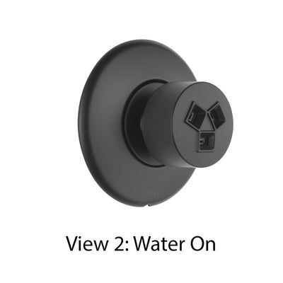 Delta Modern Matte Black Finish HydraChoice Wall Mount Body Spray Includes Valve, Round Trim, and Invigorating Spray Head D3651V