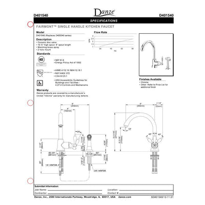 Danze Fairmont Oil Rubbed Bronze 1 Handle Gooseneck Kitchen Faucet with Sprayer