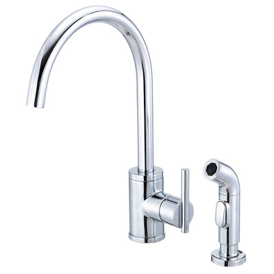 Danze Parma Chrome Modern Gooseneck Single Handle Kitchen Faucet with Sprayer