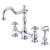 Danze Opulence Chrome Cross Handle Bridge Kitchen Faucet with Sprayer