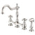 Danze Opulence Polished Nickel Cross Handle Bridge Kitchen Faucet with Sprayer