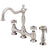 Danze Opulence Stainless Steel Cross Handle Bridge Kitchen Faucet with Sprayer