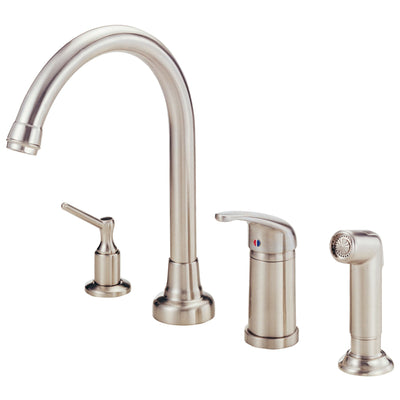 Danze Melrose Stainless Steel Widespread Kitchen Faucet w Spray & Dispenser