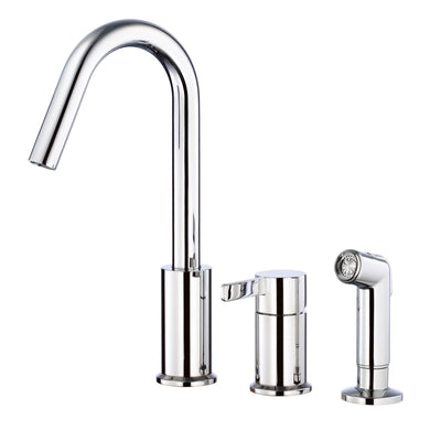 Danze Amalfi Chrome Hi-rise Spout Widespread Kitchen Faucet with Sprayer