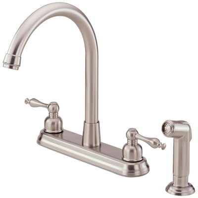 Danze Sheridan Stainless Steel 2 Handle 8" Centerset Kitchen Faucet with Sprayer