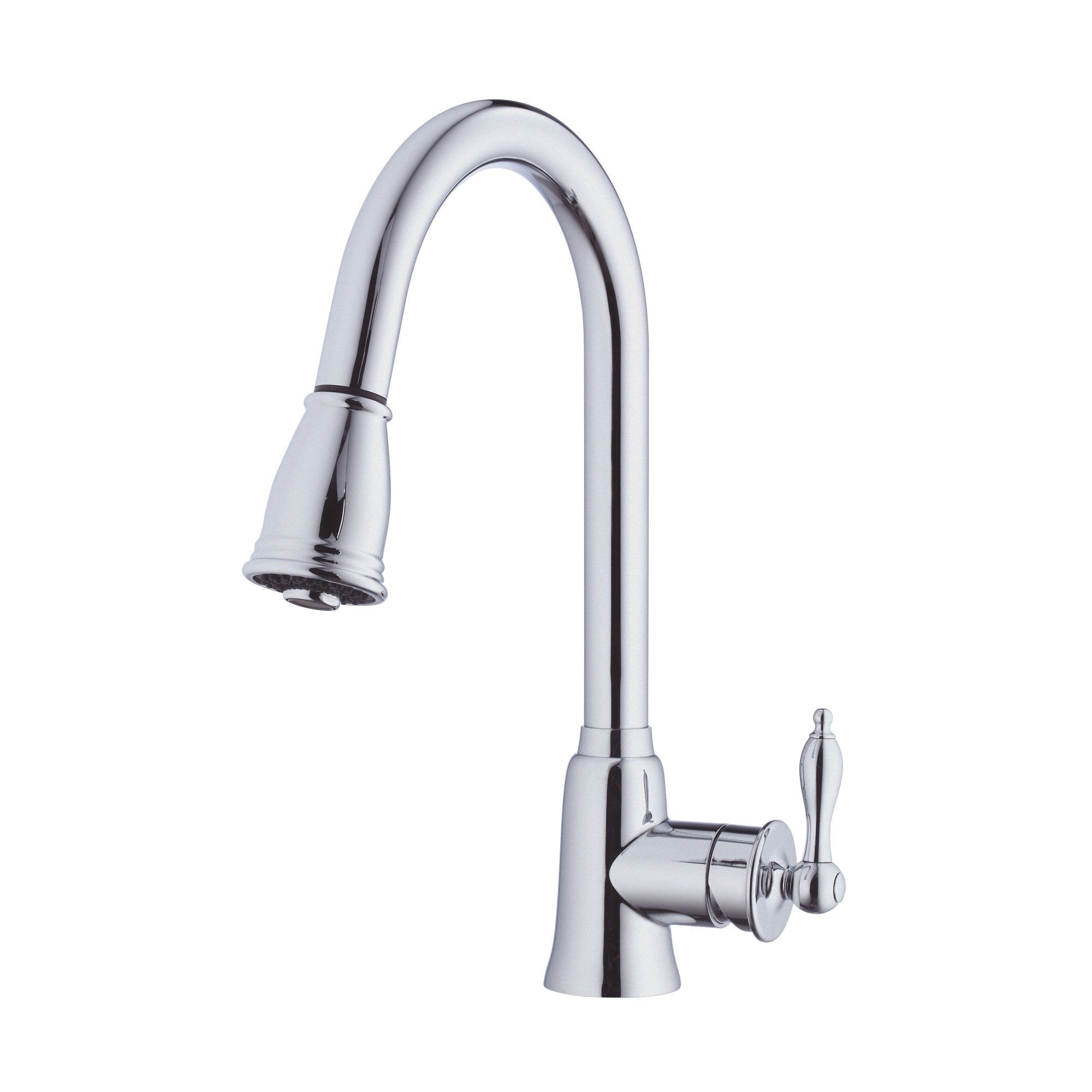 Danze Prince Chrome Single Handle Gooseneck Pull-Down Spray Kitchen Faucet