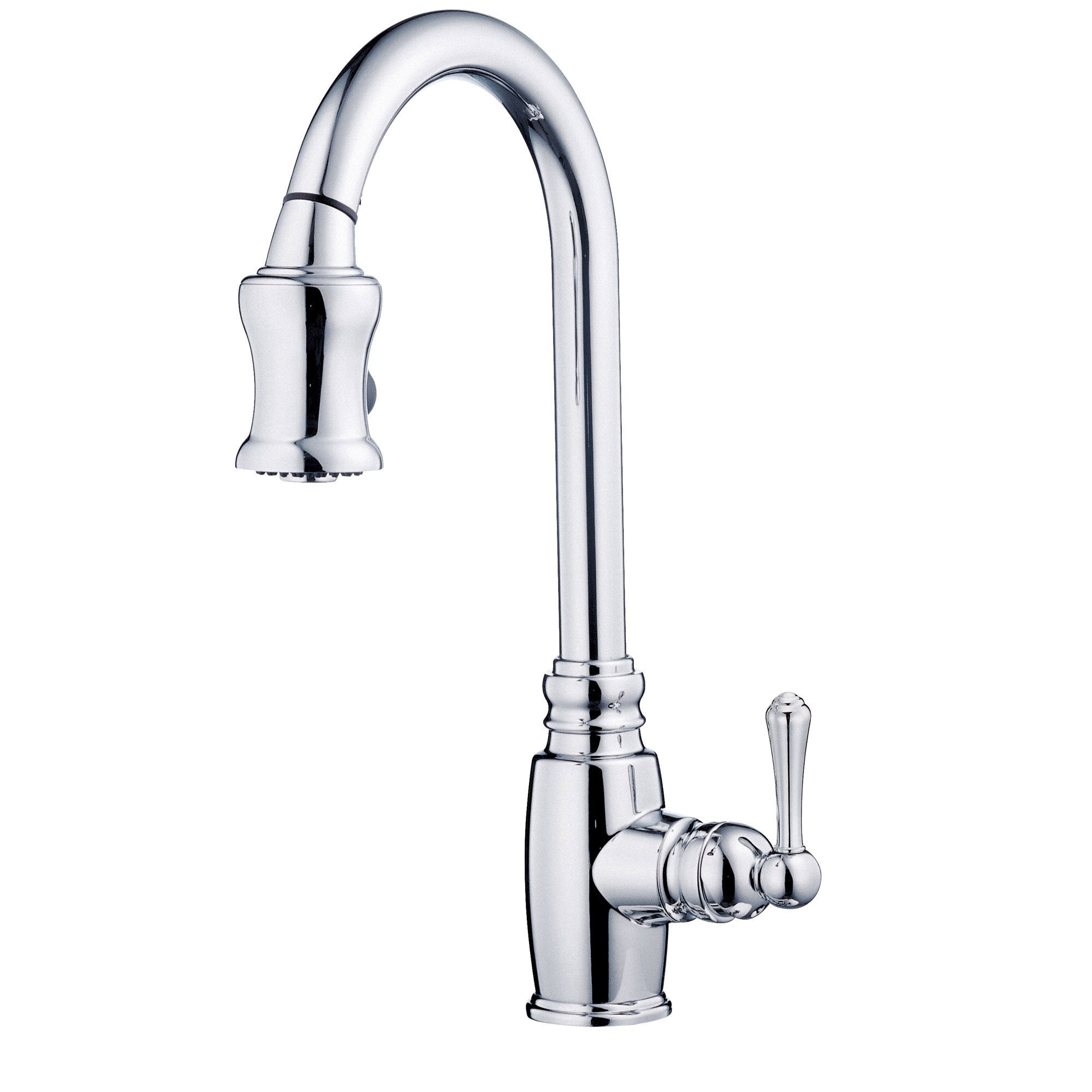 Danze Opulence Chrome Traditional Gooseneck Pull-Down Spray Kitchen Faucet