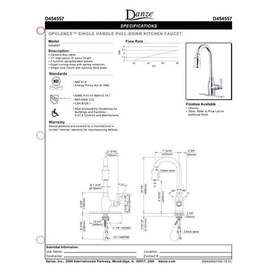 Danze Opulence Stainless Steel Single Handle Pull-Down Spray Kitchen Faucet