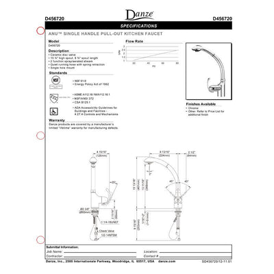 Danze Anu Oil Rubbed Bronze Single Handle 1 Hole Pull-Out Spray Kitchen Faucet