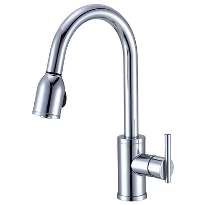 Danze Parma Chrome Modern Minimal Single Handle Pull-Down Spray Kitchen Faucet