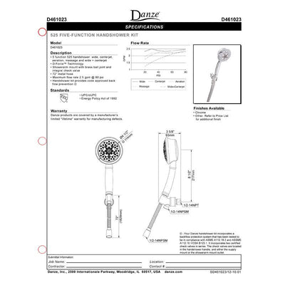 Danze Brushed Nickel 5 Function Best Hand Held Shower Head Spray Kit