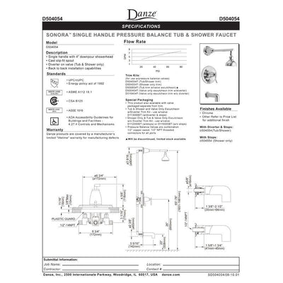 Danze Sonora Brushed Nickel Pressure Balance Shower Control with Diverter INCLUDES Rough-in Valve