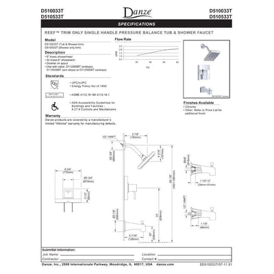 Danze Reef Brushed Nickel Modern Single Handle Square Shower Only Faucet INCLUDES Rough-in Valve