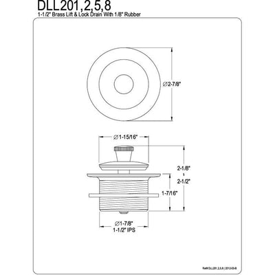 Kingston Brass Chrome Made to Match 1-1/2" Brass Lift & Lock Drain DLL201