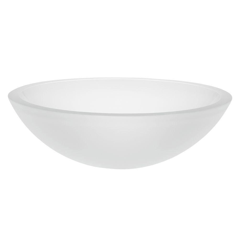 Decolav Translucence Vessel Sink in Frosted Glass Crystal 542888