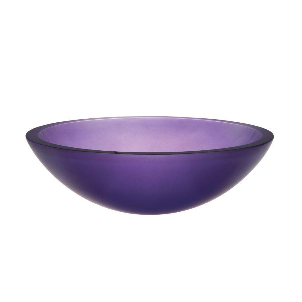 Decolav Translucence Vessel Sink in Frosted Glass Violet 542891