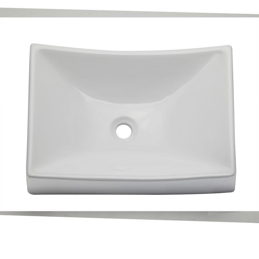 Decolav 1446-CWH Classically Redefined Rectangle Above Counter Lavatory Sink, White 542922