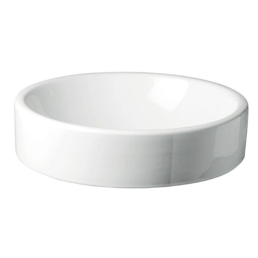 Decolav 1426-CWH Round Vitreous China Semi-Recessed Vessel, White 643381