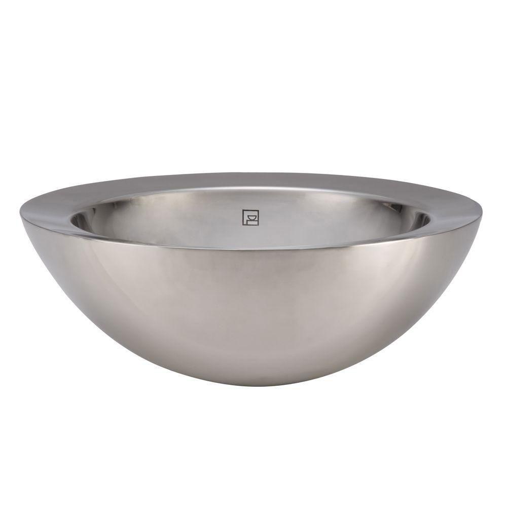 Decolav Simply Stainless Double Walled Vessel Sink in Brushed Stainless Steel 789425