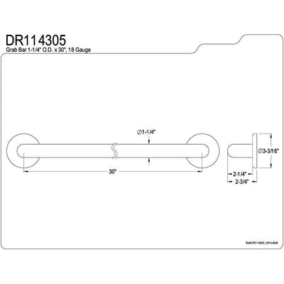 Grab Bars - Oil Rubbed Bronze Americana 30" Decorative Grab Bar DR114305