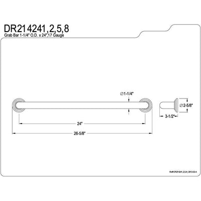 Kingston Brass Grab Bars - Chrome Milano 24" Decorative Grab Bar DR214241