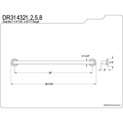 Kingston Brass Grab Bars - Chrome Traditional 32" Decorative Grab Bar DR314321