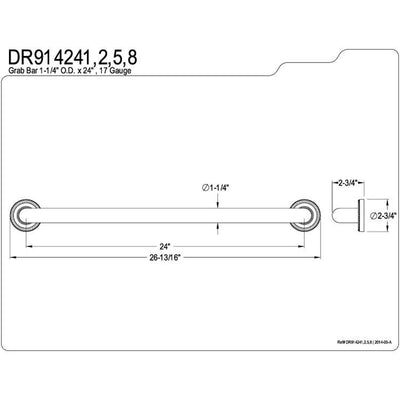 Kingston Grab Bars - Polished Brass Camelon 24" Decorative Grab Bar DR914242