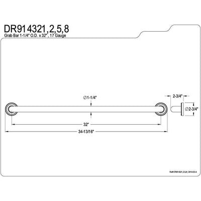 Kingston Grab Bars - Oil Rubbed Bronze Camelon 32" Decorative Grab Bar DR914325