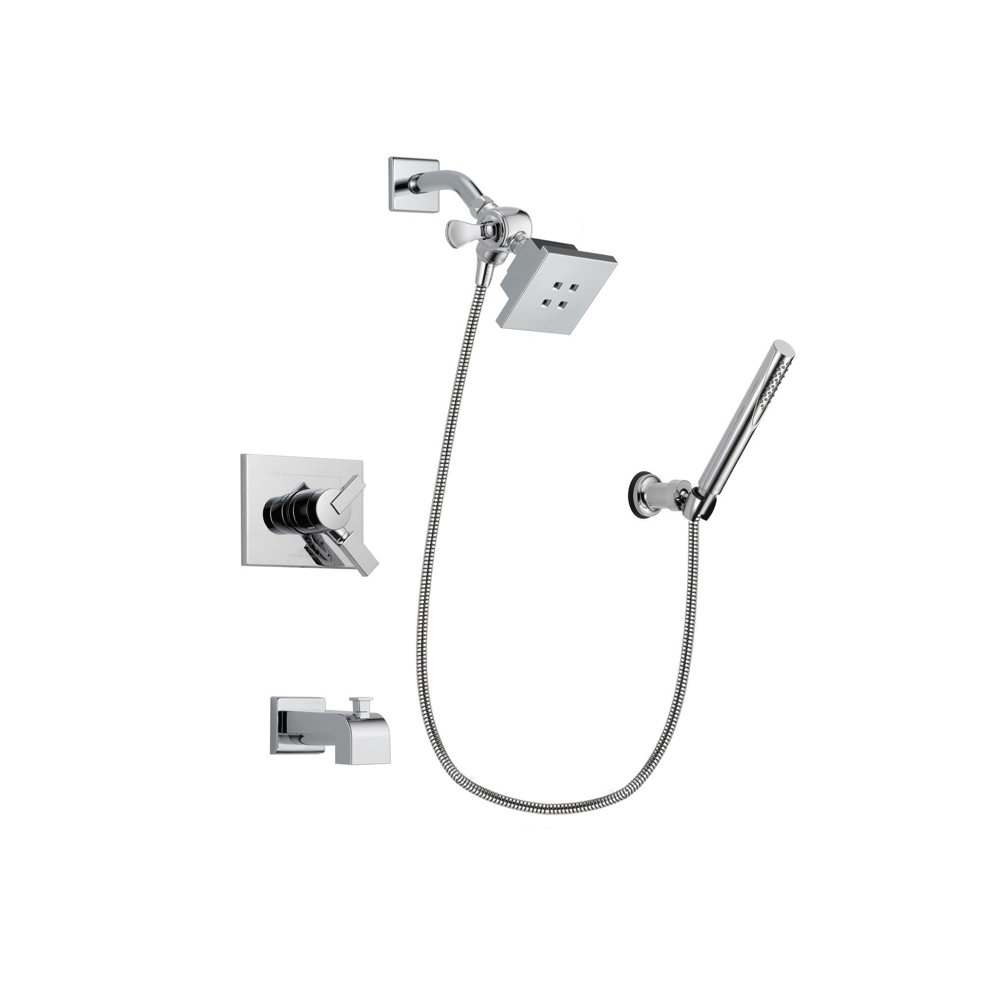 Delta Vero Chrome Tub and Shower Faucet System Package with Hand Shower DSP0063V