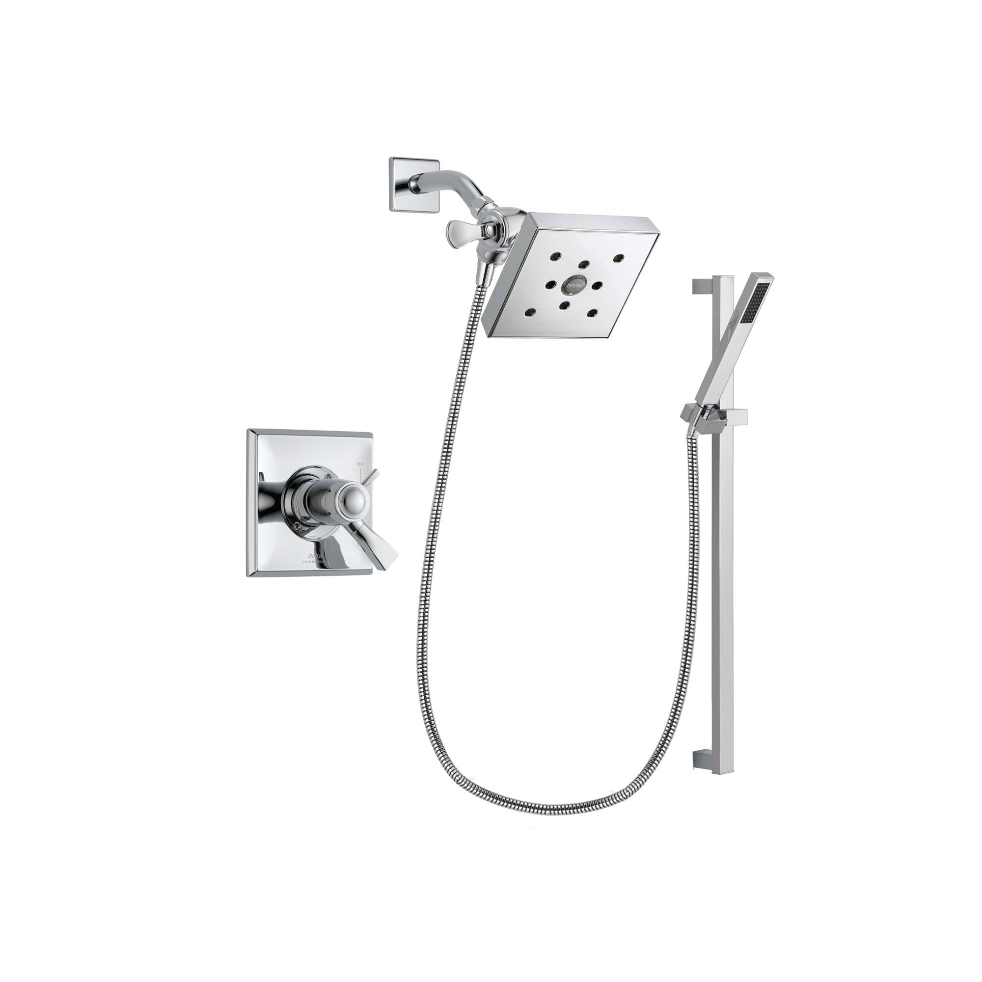 Delta Dryden Chrome Shower Faucet System w/ Shower Head and Hand Shower DSP0225V