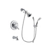 Delta Lahara Chrome Finish Dual Control Tub and Shower Faucet System Package with Water Efficient Showerhead and Handheld Shower with Slide Bar Includes Rough-in Valve and Tub Spout DSP0479V