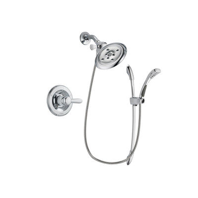 Delta Lahara Chrome Finish Shower Faucet System Package with Large Rain Showerhead and Handheld Shower with Slide Bar Includes Rough-in Valve DSP0504V