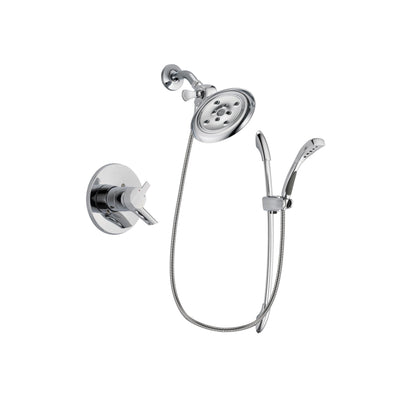 Delta Compel Chrome Finish Dual Control Shower Faucet System Package with Large Rain Showerhead and Handheld Shower with Slide Bar Includes Rough-in Valve DSP0518V