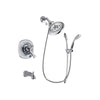 Delta Addison Chrome Finish Dual Control Tub and Shower Faucet System Package with Large Rain Showerhead and Handheld Shower with Slide Bar Includes Rough-in Valve and Tub Spout DSP0521V