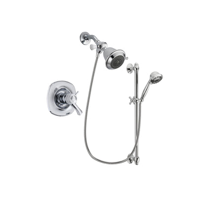 Delta Addison Chrome Finish Thermostatic Shower Faucet System Package with Shower Head and 7-Spray Handheld Shower Sprayer with Slide Bar Includes Rough-in Valve DSP0568V